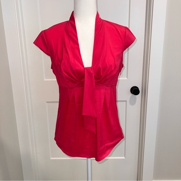 Trina Turk Tops - Trina Turk Vibrant Red Tie-Front Blouse